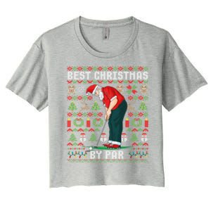 Ugly Christmas Golf Santa Claus Pun Gift Women's Crop Top Tee