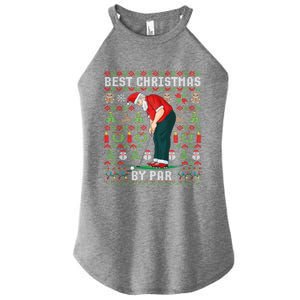 Ugly Christmas Golf Santa Claus Pun Gift Women's Perfect Tri Rocker Tank