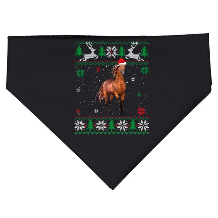 Ugly Christmas Horse Lover Santa Hat Animals Xmas Gift USA-Made Doggie Bandana