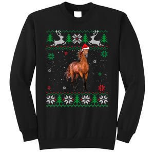 Ugly Christmas Horse Lover Santa Hat Animals Xmas Gift Sweatshirt