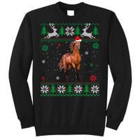 Ugly Christmas Horse Lover Santa Hat Animals Xmas Gift Sweatshirt