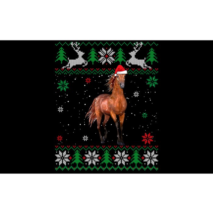 Ugly Christmas Horse Lover Santa Hat Animals Xmas Gift Bumper Sticker