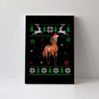 Ugly Christmas Horse Lover Santa Hat Animals Xmas Gift Canvas