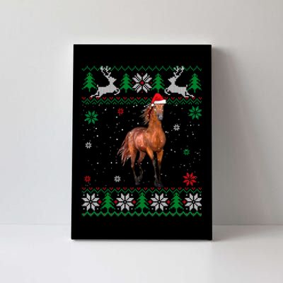 Ugly Christmas Horse Lover Santa Hat Animals Xmas Gift Canvas