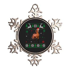 Ugly Christmas Horse Lover Santa Hat Animals Xmas Gift Metallic Star Ornament