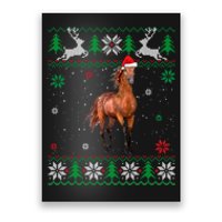 Ugly Christmas Horse Lover Santa Hat Animals Xmas Gift Poster