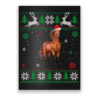 Ugly Christmas Horse Lover Santa Hat Animals Xmas Gift Poster