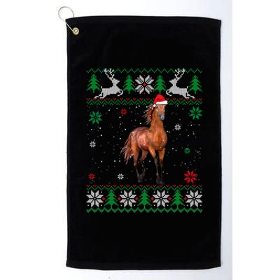 Ugly Christmas Horse Lover Santa Hat Animals Xmas Gift Platinum Collection Golf Towel