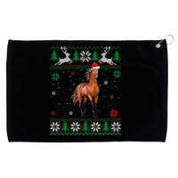 Ugly Christmas Horse Lover Santa Hat Animals Xmas Gift Grommeted Golf Towel