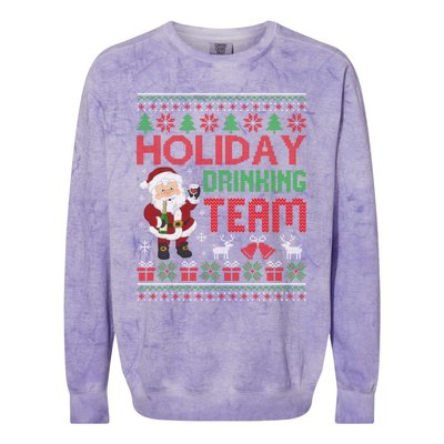 Ugly Christmas Holiday Drinking Team Gift Colorblast Crewneck Sweatshirt