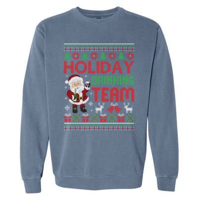 Ugly Christmas Holiday Drinking Team Gift Garment-Dyed Sweatshirt