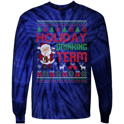 Ugly Christmas Holiday Drinking Team Gift Tie-Dye Long Sleeve Shirt