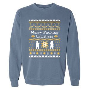 Ugly Christmas Hockey Boston Gift Garment-Dyed Sweatshirt