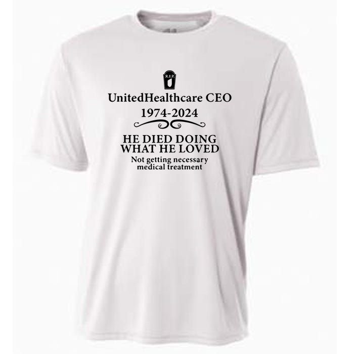 Unitedhealthcare Ceo He Died Doing What He Loved Brian Thompson Cooling Performance Crew T-Shirt