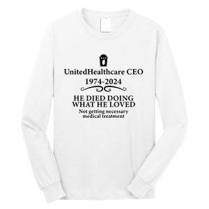 Unitedhealthcare Ceo He Died Doing What He Loved Brian Thompson Long Sleeve Shirt