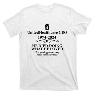 Unitedhealthcare Ceo He Died Doing What He Loved Brian Thompson T-Shirt