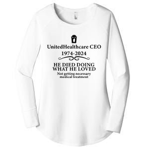 Unitedhealthcare Ceo He Died Doing What He Loved Brian Thompson Women's Perfect Tri Tunic Long Sleeve Shirt