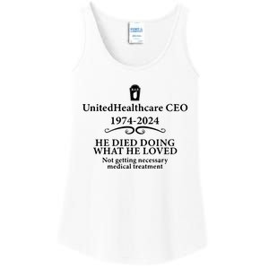 Unitedhealthcare Ceo He Died Doing What He Loved Brian Thompson Ladies Essential Tank