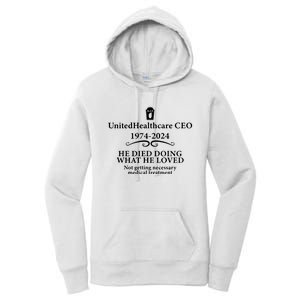 Unitedhealthcare Ceo He Died Doing What He Loved Brian Thompson Women's Pullover Hoodie