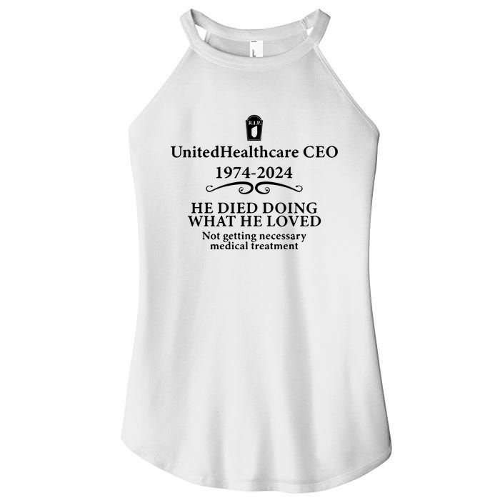 Unitedhealthcare Ceo He Died Doing What He Loved Brian Thompson Women's Perfect Tri Rocker Tank