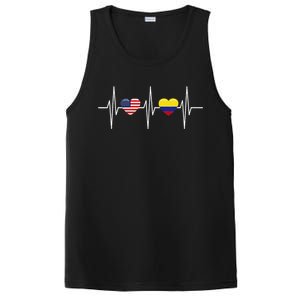 Usa Colombia Heartbeat America Colombian Flag Heart PosiCharge Competitor Tank