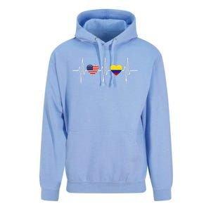 Usa Colombia Heartbeat America Colombian Flag Heart Unisex Surf Hoodie