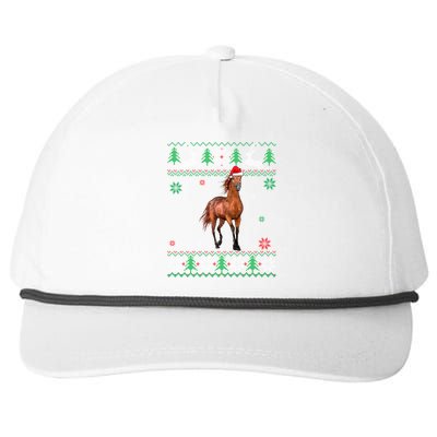 Ugly Christmas Horse Lover Santa Hat Animals Gift Snapback Five-Panel Rope Hat