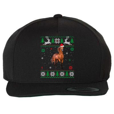 Ugly Christmas Horse Lover Santa Hat Animals Gift Wool Snapback Cap