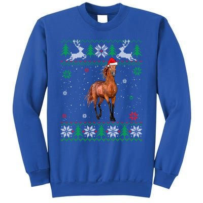 Ugly Christmas Horse Lover Santa Hat Animals Gift Sweatshirt