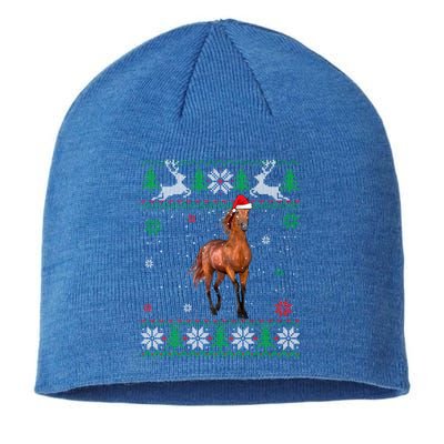 Ugly Christmas Horse Lover Santa Hat Animals Gift Sustainable Beanie