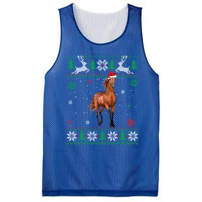 Ugly Christmas Horse Lover Santa Hat Animals Gift Mesh Reversible Basketball Jersey Tank