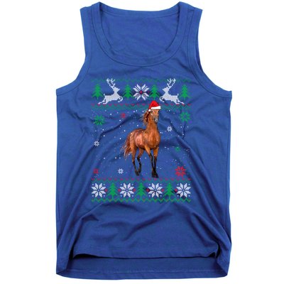 Ugly Christmas Horse Lover Santa Hat Animals Gift Tank Top