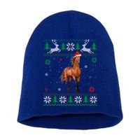 Ugly Christmas Horse Lover Santa Hat Animals Gift Short Acrylic Beanie