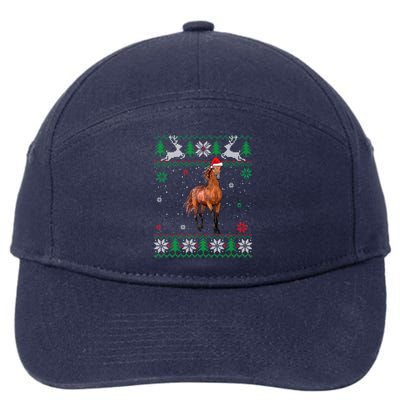 Ugly Christmas Horse Lover Santa Hat Animals Gift 7-Panel Snapback Hat