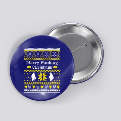 Ugly Christmas Hockey Pittsburgh Gift Button