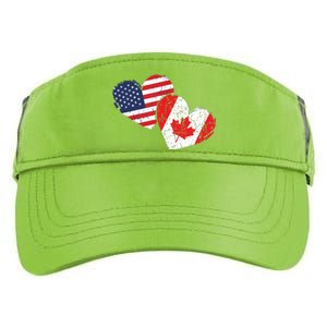 USA Canada Heart Country Flag American Canadian Adult Drive Performance Visor