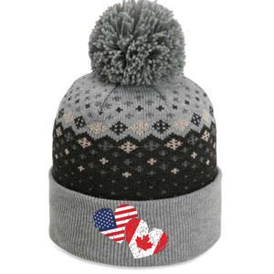 USA Canada Heart Country Flag American Canadian The Baniff Cuffed Pom Beanie