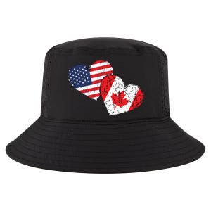 USA Canada Heart Country Flag American Canadian Cool Comfort Performance Bucket Hat