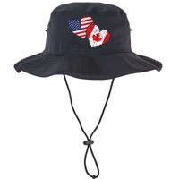 USA Canada Heart Country Flag American Canadian Legacy Cool Fit Booney Bucket Hat