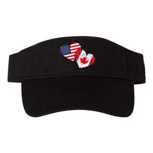 USA Canada Heart Country Flag American Canadian Valucap Bio-Washed Visor