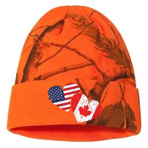 USA Canada Heart Country Flag American Canadian Kati Licensed 12" Camo Beanie