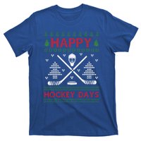 Ugly Christmas Happy Hockeydays Funny Gift T-Shirt