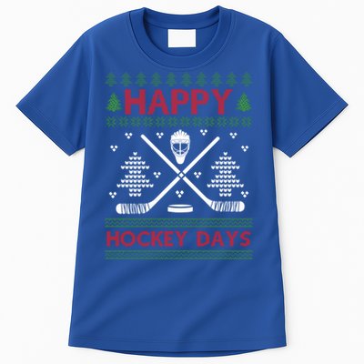 Ugly Christmas Happy Hockeydays Funny Gift Tall T-Shirt