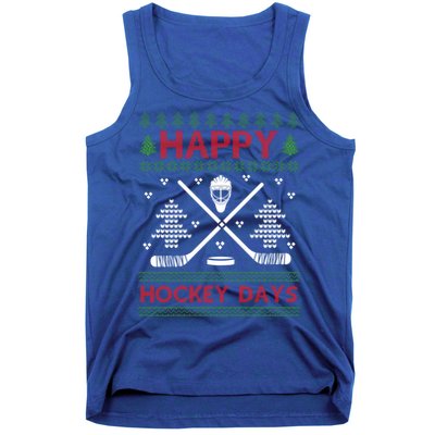 Ugly Christmas Happy Hockeydays Funny Gift Tank Top