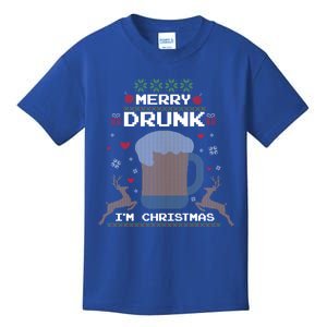 Ugly Christmas Ing Reindeer Merry Drunk IM Christmas Gift Kids T-Shirt