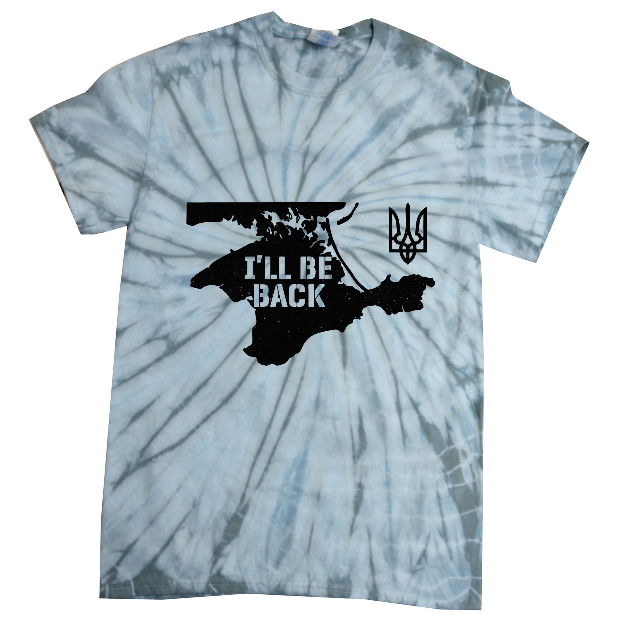 Ukraine Crimea ILl Be Back Ukrainian Map Trident Tryzub Tie-Dye T-Shirt
