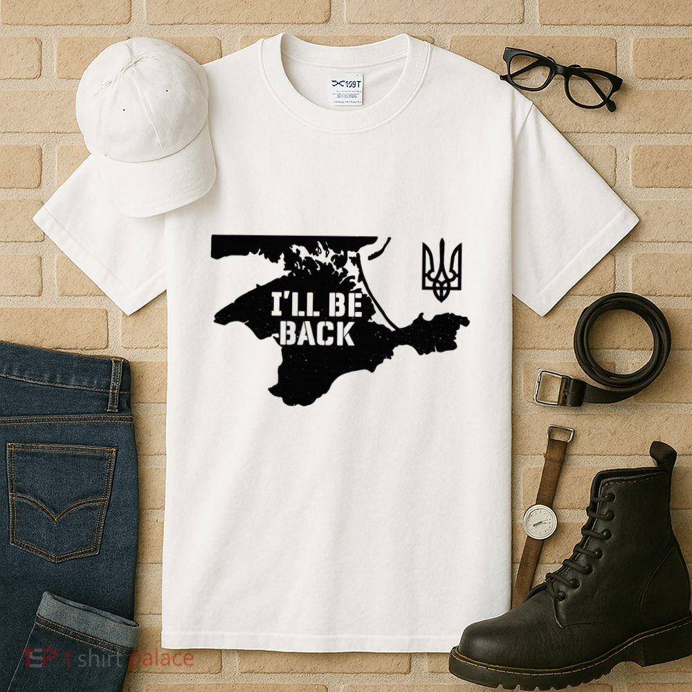 Ukraine Crimea ILl Be Back Ukrainian Map Trident Tryzub Tall T-Shirt