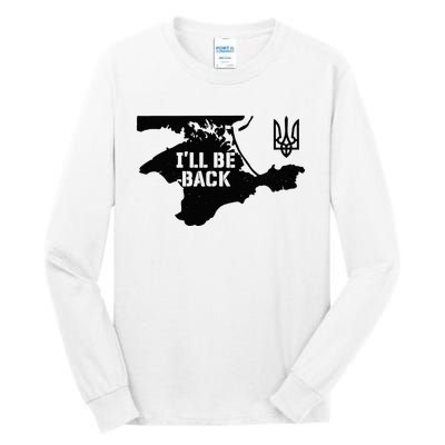 Ukraine Crimea ILl Be Back Ukrainian Map Trident Tryzub Tall Long Sleeve T-Shirt