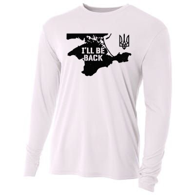 Ukraine Crimea ILl Be Back Ukrainian Map Trident Tryzub Cooling Performance Long Sleeve Crew