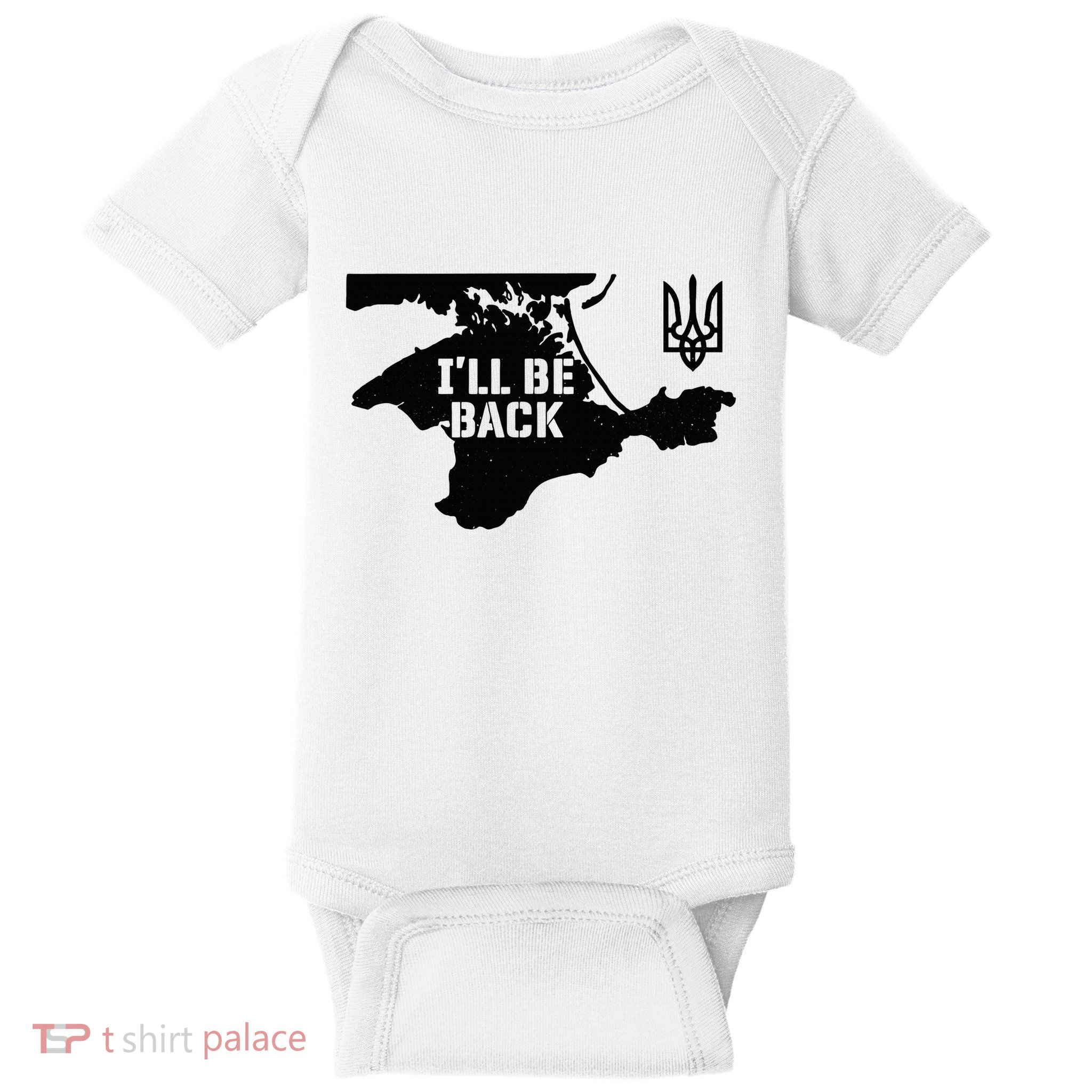 Ukraine Crimea ILl Be Back Ukrainian Map Trident Tryzub Baby Bodysuit